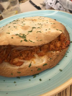 Quesadilla- a bit salty and strong tasting for my liking- didn’t finish it   at Labarra Taberna in Zumaia