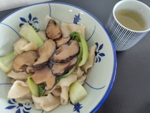 Mushroom Dry Mee Hoon Kueh  at 729 Vegan in North Singapore