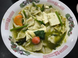 Green Green Mee Hoon Kueh at 729 Vegan in North Singapore