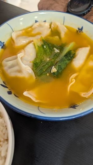Tom Yam Dumpling soup at 729 Vegan in North Singapore