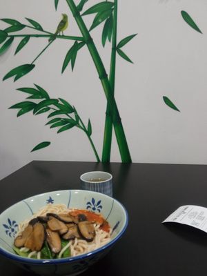 Dry mushroom Ramen, very tasty at 729 Vegan in North Singapore