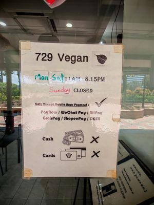 Change of Off Day wef 16/2/2025 at 729 Vegan in North Singapore