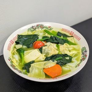 Vegan Green Green Kway Teow Soup at 729 Vegan in North Singapore