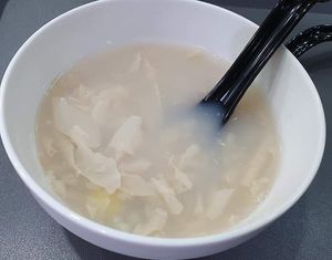 Beancurd, gingko nut with barley. Photo credit to Veron Wong at 729 Vegan in North Singapore