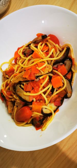 Spaghetti at 729 Vegan in North Singapore