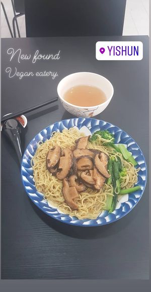 Mushroom Mee Kia at 729 Vegan in North Singapore
