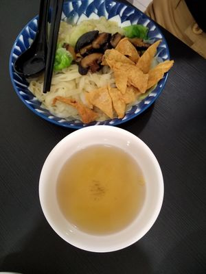 Mushroom dry noodles at 729 Vegan in North Singapore