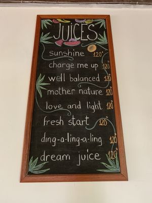 Juices to order  at Chikalicious in Koh Phangan