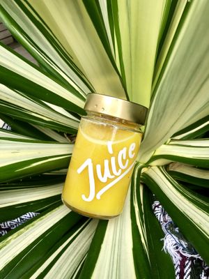 Cold pressed juice . at Deep Green in Fukuoka