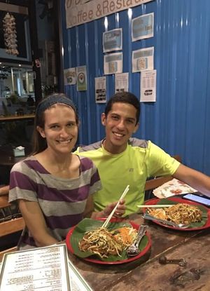 Delicious vegan pad Thai for 80 baht at 89 Cafe in Krabi