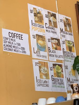 Alternative milks at 89 Cafe in Krabi