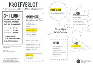 gele gerechten op deze lunchkaart waren vandaag vegan te maken at Het Kantongerecht in Boxmeer