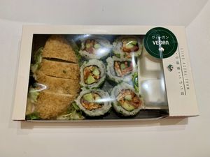 Vegan Qourn Katsu and rolls set at Wasabi - Ealing Broadway in West London
