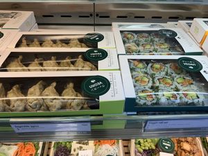 Vegetable gyoza and Veggie roll set at Wasabi - Ealing Broadway in West London