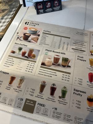 Menu  at The Coffee Club in Bangkok