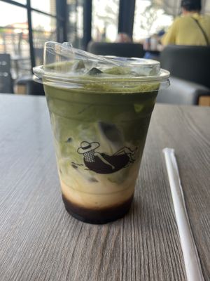 Matcha iced latte  at The Coffee Club in Bangkok