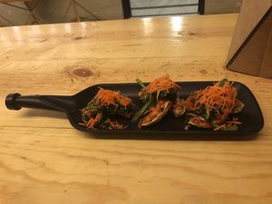 Grilled shrimp at Ubuntu Eat in Kolkata