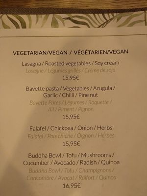 The menu section at Chef's Kitchen in Carvoeiro