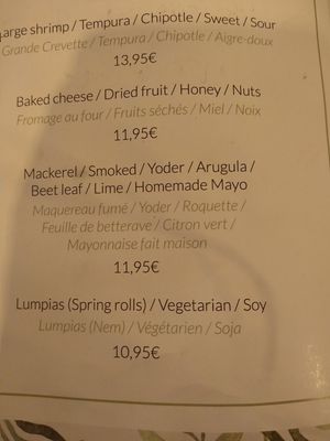 The only "vegetarian" marked starter. I didn't enquire whether it was also vegan, but I assumed it would have eggs in it since it's Lumpias. at Chef's Kitchen in Carvoeiro
