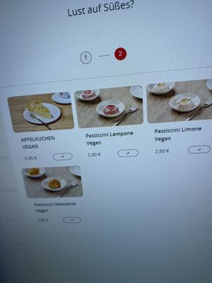 vegan dessert  at Vapiano in Munich