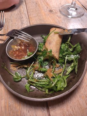 Spring rolls ( half eaten) at Kopar in Reykjavik