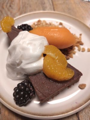 Chocolate brownie at Kopar in Reykjavik