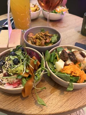 Tapas bowls (alle 3 vegan)  at Nude Food in Augsburg