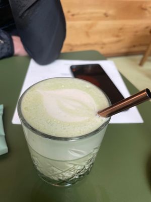 Oat matcha latte  at Nude Food in Augsburg
