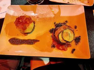 Tapas made vegan.  at Bodega Biarritz 1881 in Barcelona