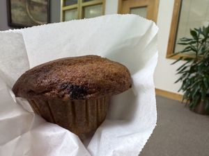 New vegan muffin at Inkwell!! Pumpkin + chocolate chip. Delish!! 😋  at The Inkwell Bakery & Cafe in Bloomington