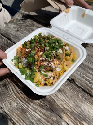 Crabby Mac?! This was yummy.  at Lively Up Yourself - Food Truck in Bend