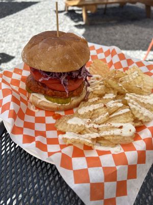 Chikn Burger  at Lively Up Yourself - Food Truck in Bend