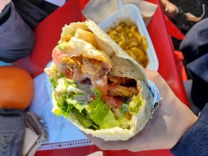 Buffalo Chik'n Burrito at Lively Up Yourself - Food Truck in Bend