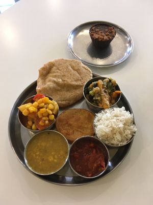 Mini Thali £5.50 & Lotus Biscoff Cupcake £3.95 at Yogaya in Swansea