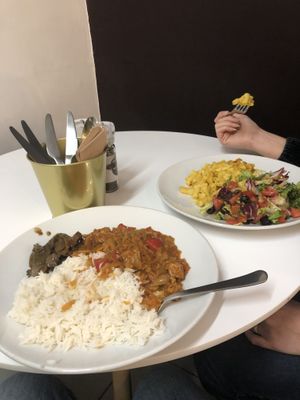 Tofu chilli and mac and cheese   at Yogaya in Swansea