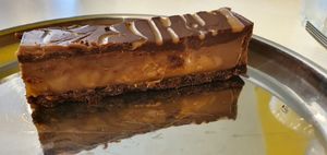 Salted caramel cheesecake at Yogaya in Swansea