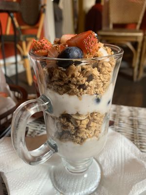 Vegan yogurt parfait - DELICIOUS  at Highlands Cork & Coffee in Denver