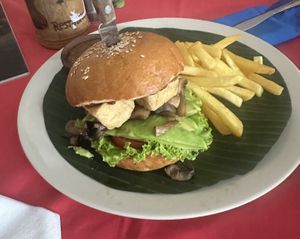 Tofu burger  at Garlic Lane Restaurant in Kuta