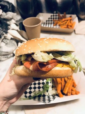 V’Bacon avec steak et bacon vegan #Veganuary at 2VB  in Perpignan