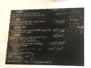 Burger menu   at 2VB  in Perpignan