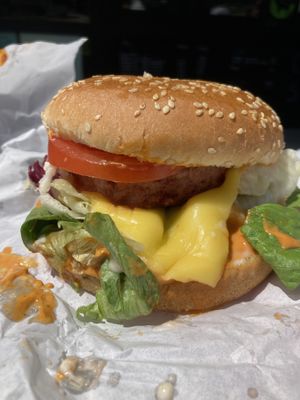 Beyond meat burger  at OMG in SKG in Thessaloniki