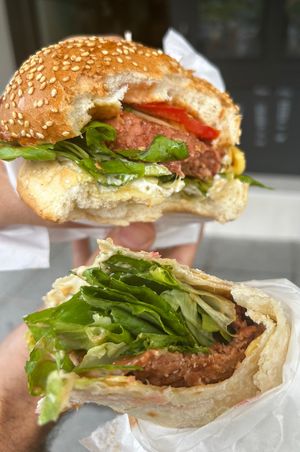 Cheese burger and tortilla 😋  at OMG in SKG in Thessaloniki