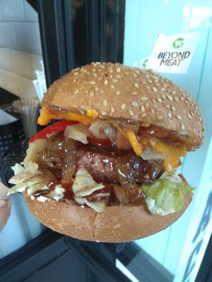 super massive beyond burger at OMG in SKG in Thessaloniki