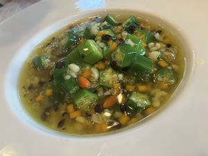 Okra  at Gongdelin Vegetarian Restaurant in Beijing