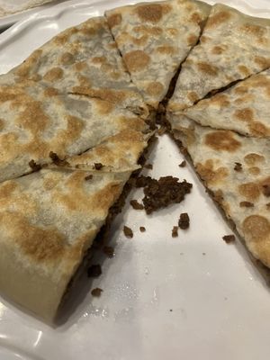 Mock meat stuffed bread  at Gongdelin Vegetarian Restaurant in Beijing