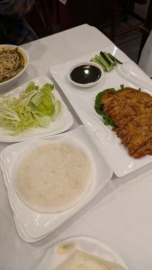 Vegan duck with pancakes at Gongdelin Vegetarian Restaurant in Beijing
