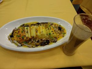 main dish, and kiwi juice at Gongdelin Vegetarian Restaurant in Beijing