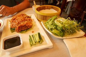 peking duck at Gongdelin Vegetarian Restaurant in Beijing