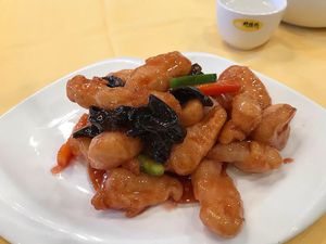 Sweet and sour “chicken”  at Gongdelin Vegetarian Restaurant in Beijing