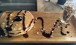 Blueberry pancakes  at The Cavern in El Nido
